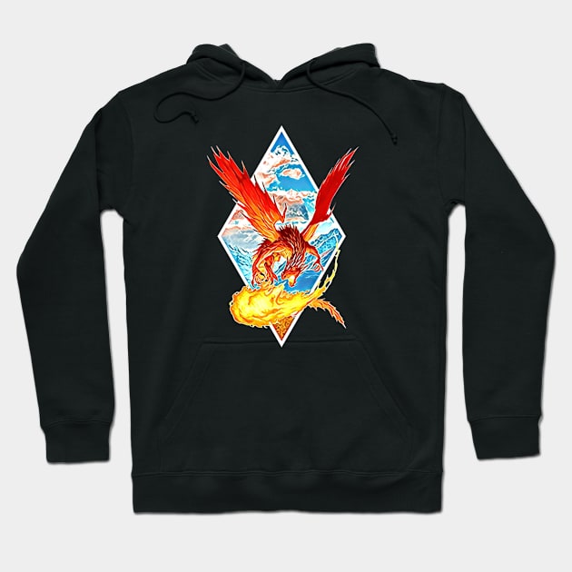 Red Dragon Breathing Fire - White - Fantasy Hoodie by Fenay-Designs